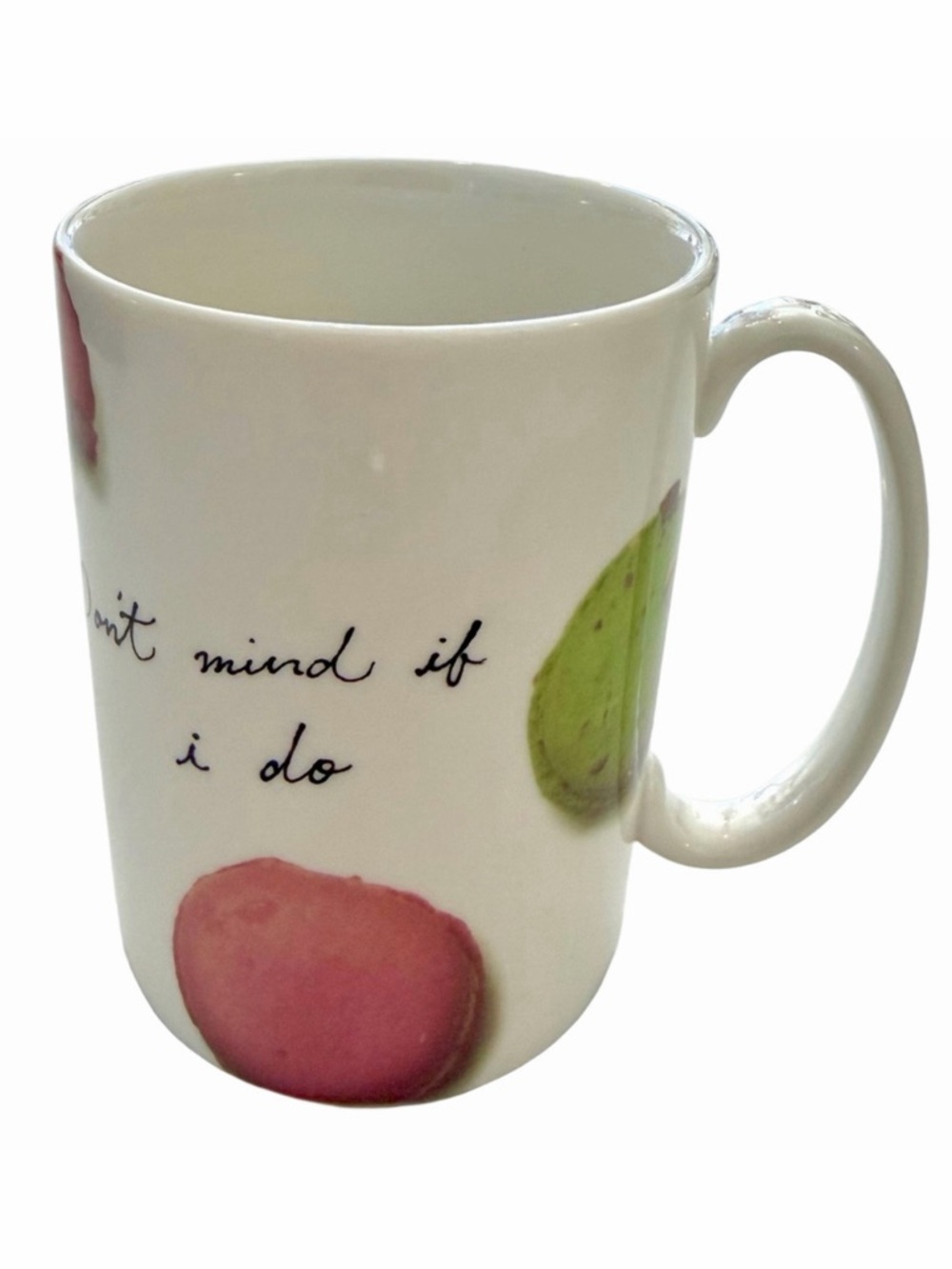 Kate Spade Lenox Snap Happy Macaron Mug 12oz “Don’t Mind If I Do” Porcelain